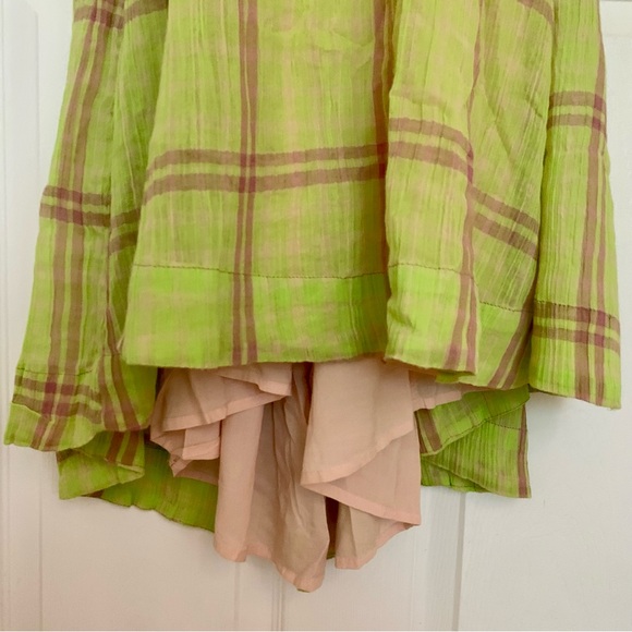 Free people plaid sundress dress with an open back - Picture 4 of 16